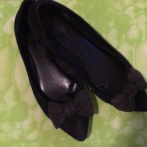 Banana Republic flats with metal accent bows.